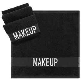 Cotton Paradise - Paquete de 4 toallas desmaquillantes 100% algodón, 30.48 x 30.48 cm, paños turcos para quitar el maquillaje facial, algodón suave, color negro