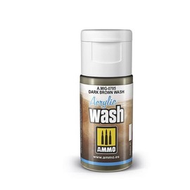 Ammo Mig Dark Brown Acrylic Wash - Model Building Paints and Tools # AMIG0705