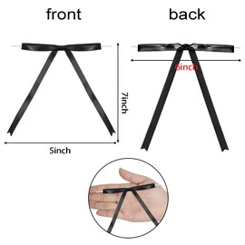 Rbenxia 50PCS Satin Ribbon Bows Twist Tie Bows Wrapping Bows for Craft DIY Gift Wedding Birthday Party Christmas Indoor Outdoor Decorations