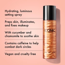 ICONIC LONDON Prep-Set-Glow | Hydrating + Setting + Glowing Spray, 3-in-1 Formula for a Dewy, Radiant Finish, Cruelty-Free, Vegan Makeup, 4.22 Fl oz | ICONIC LONDON