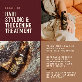 18.21 Man Made Elixir 13 Men's Styling and Thickening Treatment for Hair, Original Sweet Tobacco Volumizing Leave-on, 3.4oz