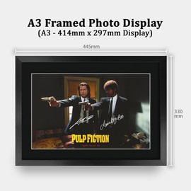HWC Trading Pulp Fiction Scene 1 Gifts Printed Signed Autograph Picture for Movie Memorabilia Fans - A3 Framed
