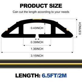 Papillon Heavy Duty Cable Protector - PVC Floor Cord Cover, Easy Unroll Design, Prevents Trip Hazards for Home, Office & Outdoor Use (Black, 6.5ft)