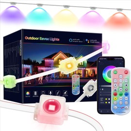 Permanent Outdoor Lights for House, 120ft 72 LEDs Smart RGB&IC LED Eaves Light, 212 Scene Modes, Alexa & Google Assistant Compatible, Daily Party Halloween Christmas Accent Lighting