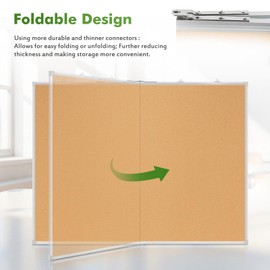AMUSIGHT Double-Sided Large Foldable Cork Board, 60" x 36"