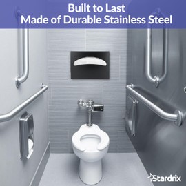 Stardrix Stainless Steel Toilet Seat Cover Dispenser, Wall Mount Single or 1/2 Fold Large Capacity Toilet Seat Covers Holder for Commercial and Residential, Matt Black