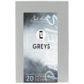 Jack Richeson Hand Rolled Soft Pastels Color Value Greys, 20 Piece Set