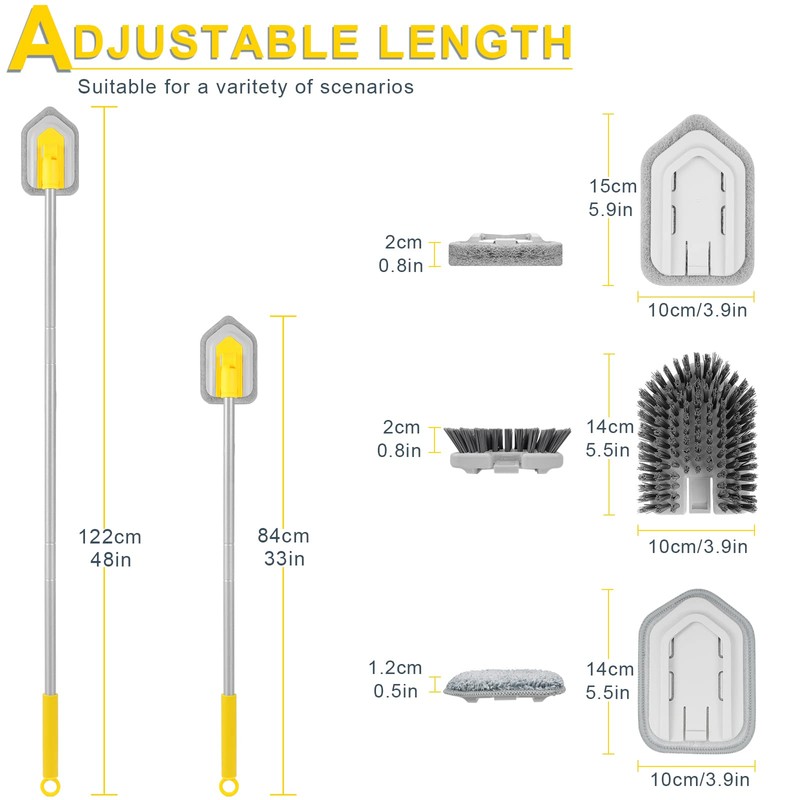 Lalafancy Baseboard Cleaner Tool with Long Handle 3 Reusable Cleaning