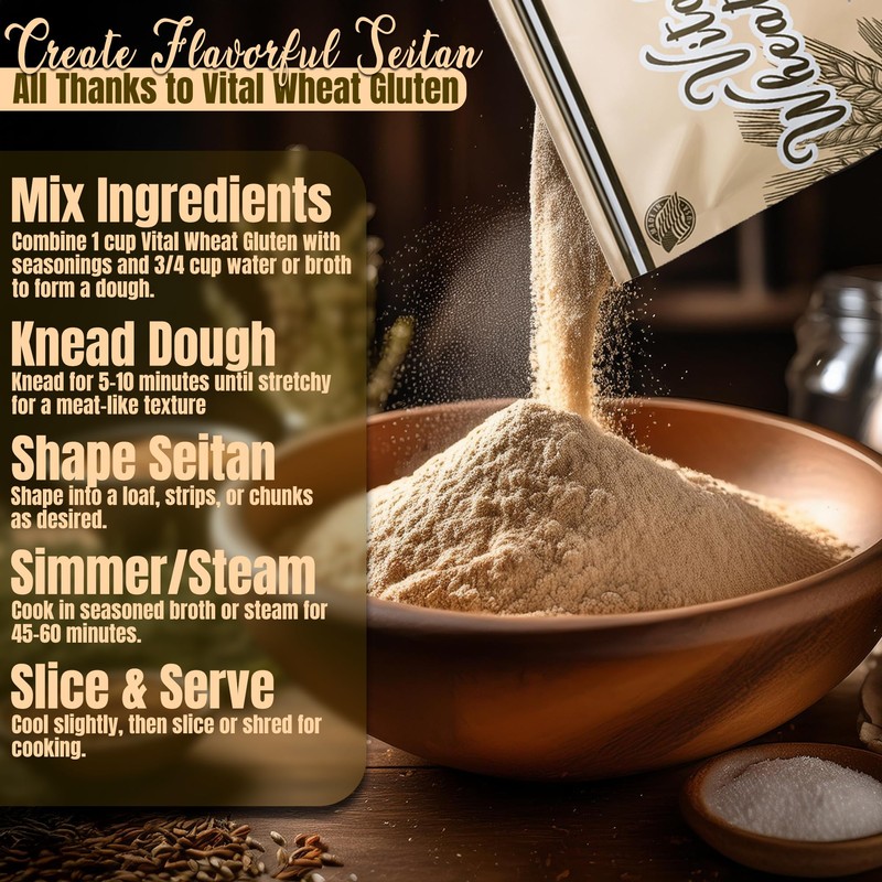 2.2 lb Vital Wheat Gluten | High-Protein, All-Natural Wheat Protein