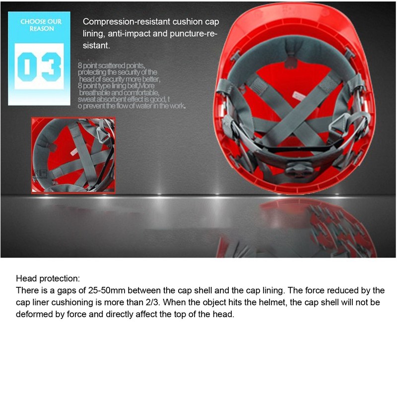 Blue Breathable ABS Hard Hat Adjustable Anti‑Smash Comfortable Helmet for