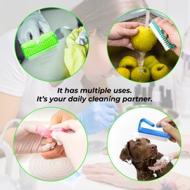 4 Pcs Nail Brush for daily Use -4 Different Kinds of Fingernail brush with Plastic Handle Nail brush for cleaning Fingernails - Easy to use Nail Scrub brush-Nail Cleaner Nail brushes for Man and women