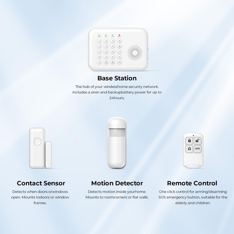 Hapippofa Wireless Home Security System with APP Alert, Smart 4G/WiFi