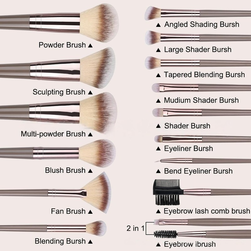LuLiyLdJ 15-piece make-up brush set, make-up brush set, make-up brush