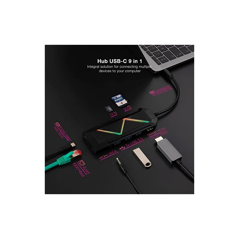 USB C Hub with Multiple Ports: 3 USB-A, USB-C Fast