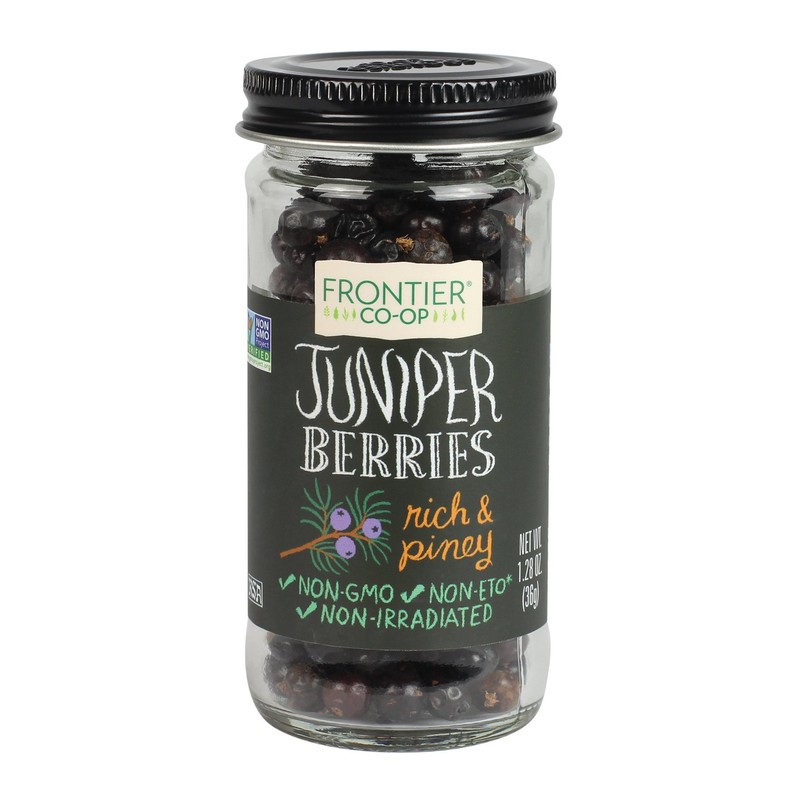 Frontier Co-op Whole Juniper Berries, 1.28 Ounce Bottle, Rich and