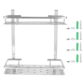 Space Aluminum Bathroom Shelf RustProof Shower Rack Kitchen Storage Basket for Home