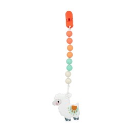Nuby All Silicone Teether with Bonus Silicone Pacifinder with Clip - 3+ Months, 1pk,Llama