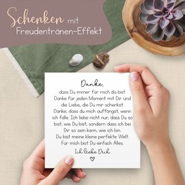 ARTFAVES® Wooden Picture with Saying "Danke, dass Du immer für mich da bist" Decorative Gift on the Theme of Gratitude, Friendship, Love, Family, Size: 14.8 x 14.8 cm