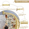 YNL Curved Shower Curtain Rod 35-82In(2.9-6.8Ft), Gold Round Rustproof Shower
