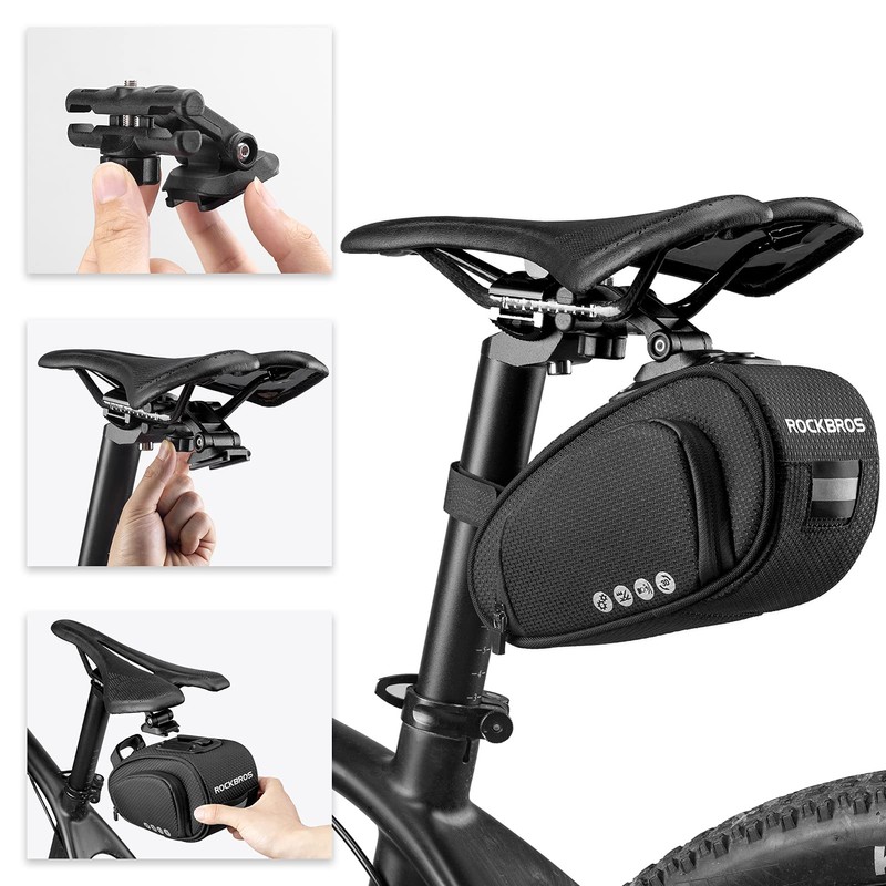 ROCKBROS Bicycle Saddle Bag Practical Bicycle Bag with Quick-Release Fastener