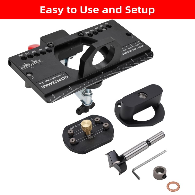 GOINGMAKE Metal Concealed Hinge Jig with Quick Clamp and Dust