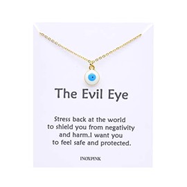 INOXPINK Evil Eye Hamsa Hand Pendant Necklace in an Organza Gift Bag
