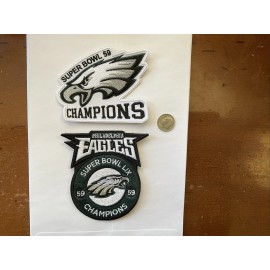 Unbranded (2) Philadelphia Eagles Embroidered- SEW On Super Bowl 59 Patches  3.5” X 3 & 3”