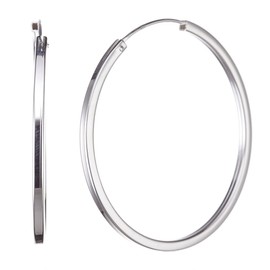 Vinani Creolen rund medium flexibel mit eckigen Kanten Sterling Silber 925 Ohrringe CMH