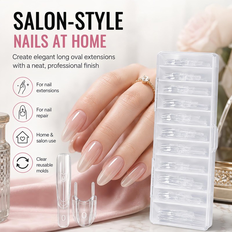 Sandwich Dual Nail form, Nail Tips for Gel Extensions Clear