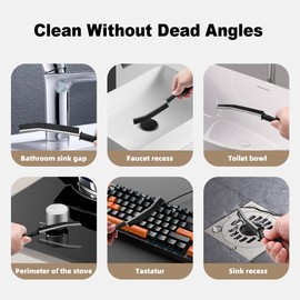 CUCM Cleaning Brush,Hard Bristle Crevice Cleaning Brush UK 3 Pcs Bathroom Crevice Gaps Brush Groove Crevice Cleaning Tool for Narrow Corners in Home Kitchen Bathroom and Window