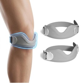 2 Pack Patella Tendon Knee Strap 3D Cushion V Shaped Anti-Slip Grey