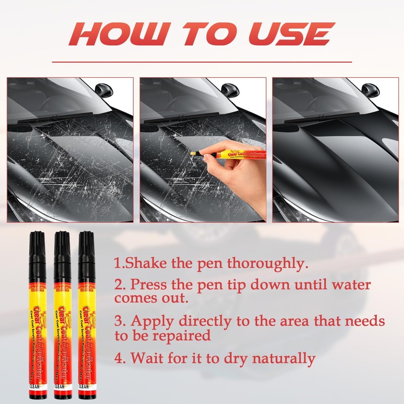 4PCS Vitanst Clearfix Scratch Remover - Effective Auto Paint Touch-Up