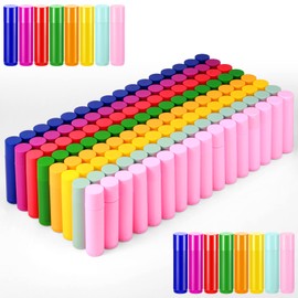128 Pieces Lip Balm Tubes 5 ml Refillable Rotatable Plastic Lipstick Tubes Empty Lip Gloss Balm Containers DIY Lip Gloss Balm Tube Holder for DIY Cosmetic, 8 Colors