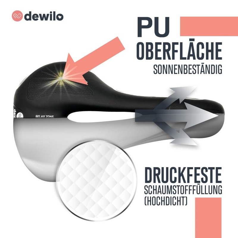 dewilo Competition Bicycle Saddle for Men and Women + Rain