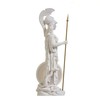 Athena With Owl Medusa Shield Greek Goddess Alabaster Statue 10.6"