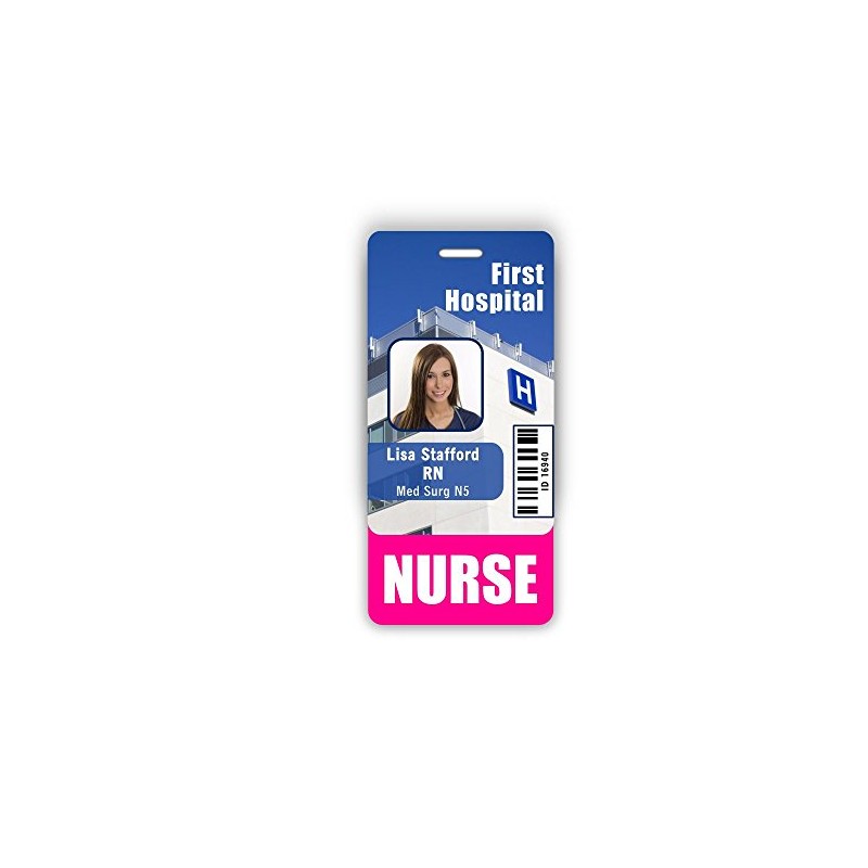 Nurse Badge Buddy Vertical w/Height & Weight Conversion Charts (Pink)