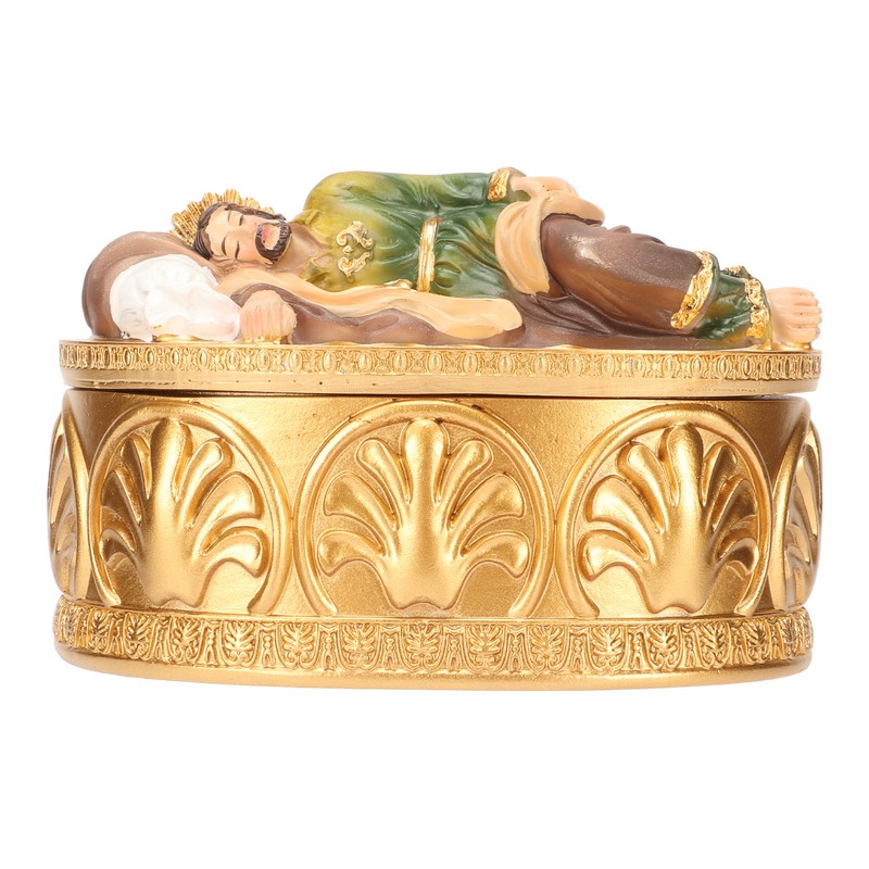 Saint Joseph Jewelry Box Resin Exquisite Workmanship Sleeping Saint Joseph