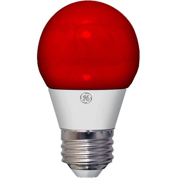 GE Lighting 92122 3-Watt LED Party Light Bulb with Medium Base, Red, 1-Pack