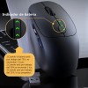 Mouse Inalambrico Silencioso Ergonomico Gaming Ratón Recargable, Gitifo Color Negro