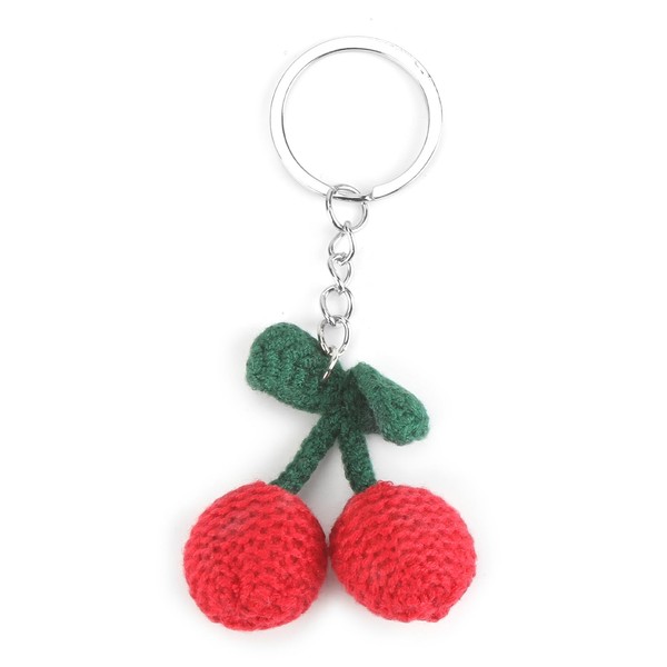 FRULX Knitted Cute Red Cherry-Shaped Keychain, Creative Gift, Gift for
