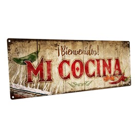 Homebody Accents Mi Cocina 12"x34" Metal Sign, Indoor