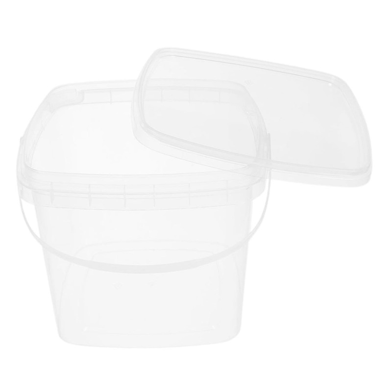 Levemolo Plastic Square Bucket Food Storage Container Handle Food Grade