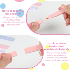 Marca Textos Pastel 12 Piezas: Resaltadores de Texto con Punta Biselada, Marcadores de Colores Suaves para Apuntes, Diario, Escuela, Oficina y Organización