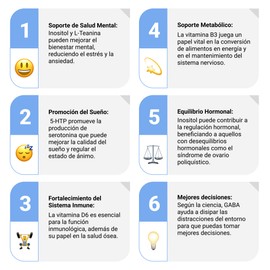 Sapientia MORFEO Suplemento alimenticio - Ingredientes 100% naturales Inositol L-Teanina 5 HTP Vitamina D6 Vitamina B3