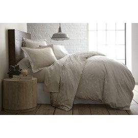 SouthShore FINE LIVING Sweetbrier Collection, 300 Thread-Count, Premium Quality Single-Ply, Long Staple Cotton Sateen Duvet Cover Set, Full / Queen, Sand