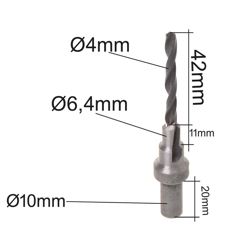 Aqbau® Drill Bit 4 mm for Furniture Connection Screws Wood