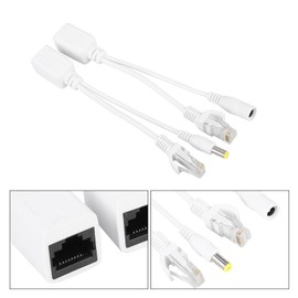 Leapiture 10 Pairs IP Security Camera POE RJ45 Cable Power Over Ethernet Adapter Injector and Splitter DC 12 V to be Used with POE Switch 16.5 CM
