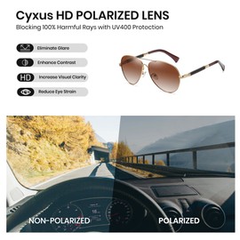 Cyxus Polarized Sunglasses for Men Women Classic Mirrored Lens UV400 Protection
