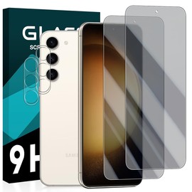 Cronincards Compatible Galaxy S24 Anti-Peeping Film + Lens Protective Film (2 Pieces) [Japan-made Asahi Glass Material, Tempered Glass LCD] Galaxy S24 Film SCG25 SC-51E Glass Film Protective Film [3D