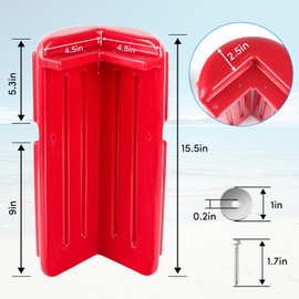 ORLANG 8in X 16in Corner Dock Bumper Fender, Inflatable Dock Protection for Docking, Marine Dock Fender Bumper with Stainless Steel Mounting Hardware - Red